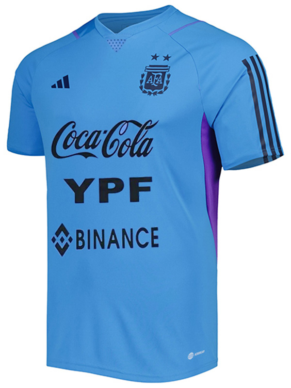 Argentina maglia da allenamento pre-partita uniforme da calcio da uomo blu abbigliamento sportivo kit da calcio top maglia sportiva 2023